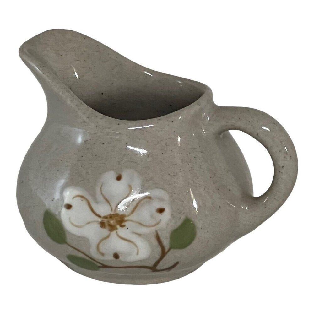 Pigeon Forge Pottery Dogwood Pattern Creamer Pitcher 5 1/2” Mini Pitcher Vintage